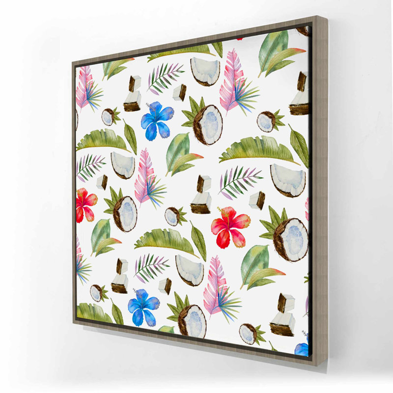 Tropical Pattern - Exotic Leaves Framed Canvas
