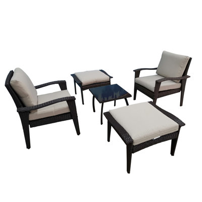 Outdoor Patio Lounge Chairs Rattan Wicker Patio Chaise Lounges Chair Patio Lounger Furniture With 5-Level Adjustable Backrest & Removable Cushioned Seating For Garden Poolside Patio Pool Beach Lounge