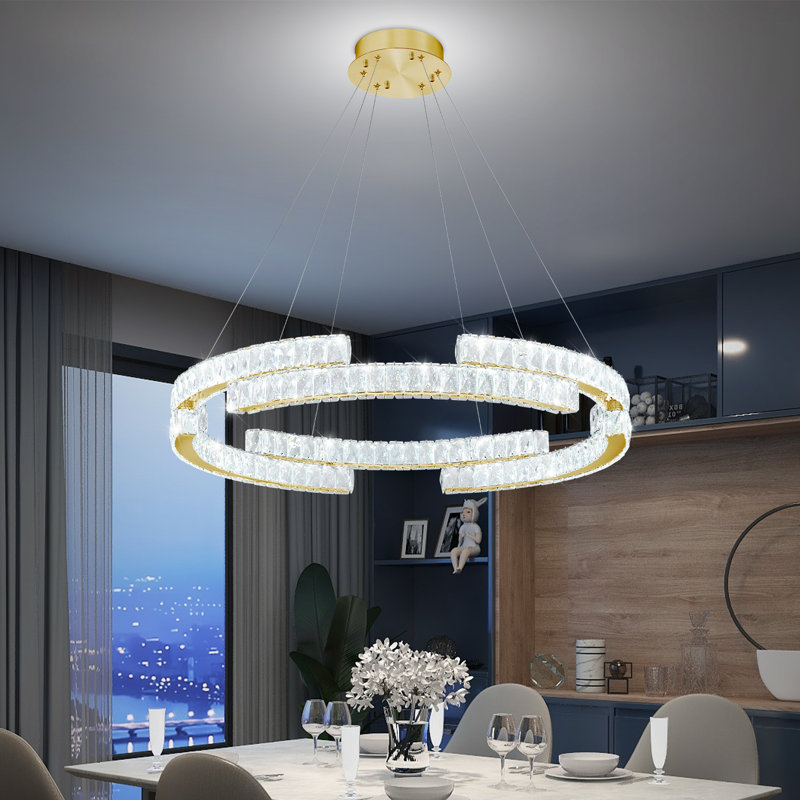 Lustre annulaire à DEL moderne à intensité variable