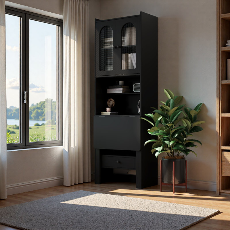 Table d'écriture pliable, armoire de bureau avec tablette et tiroir