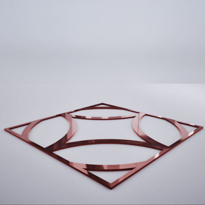 Petits panneaux muraux décoratifs en acrylique Crosby, petit, l 11 3/8 po x H 11 3/8 po x T 1/8 po, miroir or rose