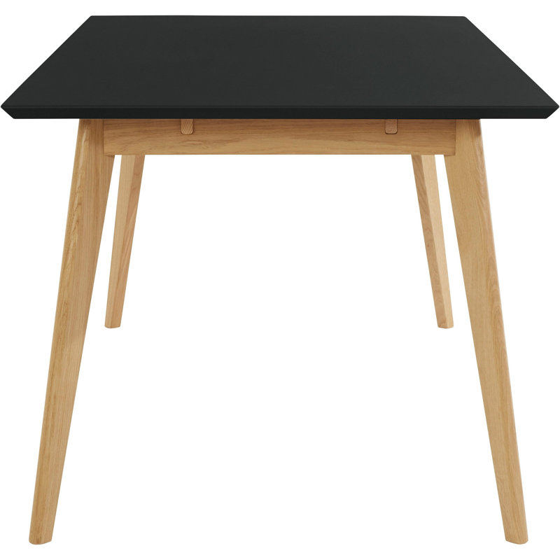 Mersey Solid Wood Base Dining Table, Black/Oak