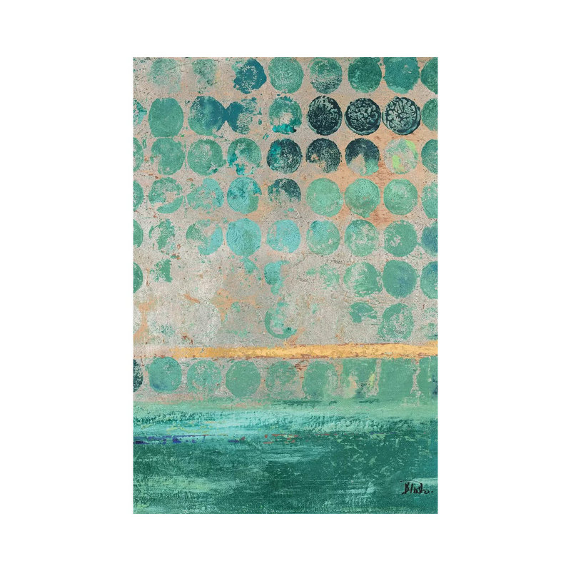 Dots On Teal by Patricia Pinto - Wrapped Canvas Gallery-Wrapped Canvas Giclée, 45.72cm H x 30.48cm W
