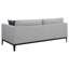 Ensemble canapé et causeuse 2 pièces, accoudoirs modernes, tissu gris clair