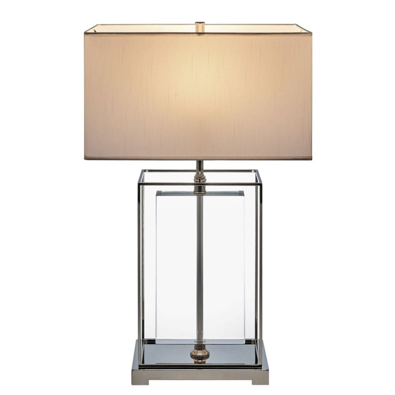 Aisia 35" Clear and Chrome LED Table Lamp