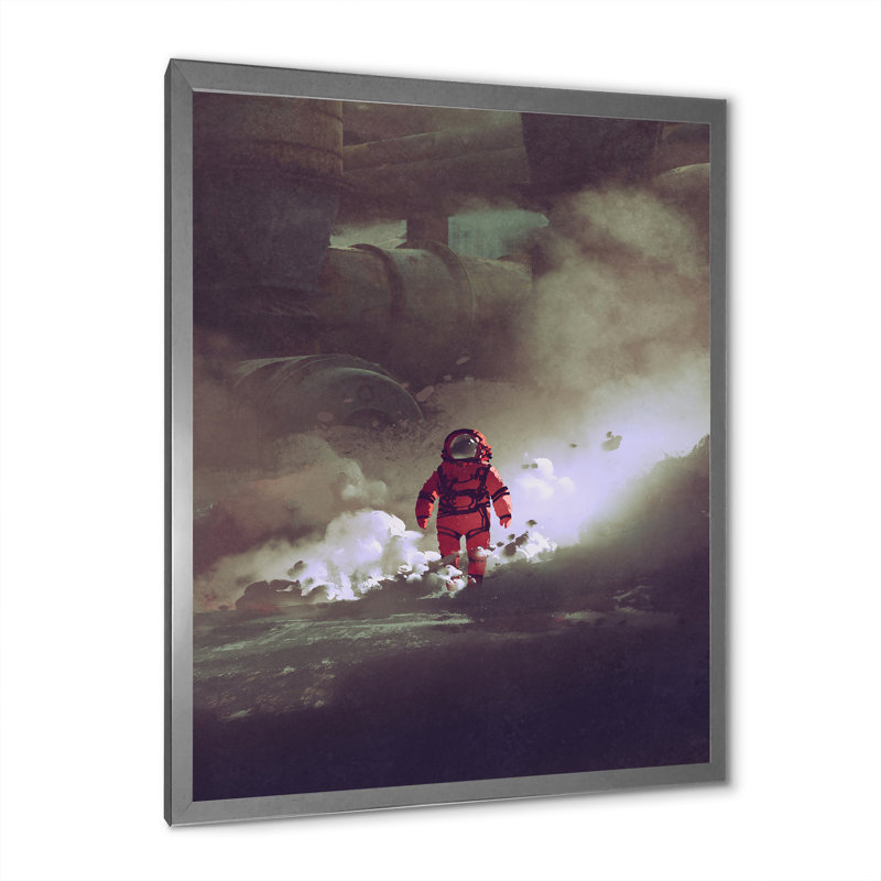 «Video Game Astronaut Lost in Galaxy III», reproduction sur toile, Cadre photo argenté, H 12 po x l 8 po