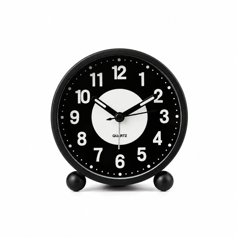 Metal Case + Plastic Dial Tabletop Clock