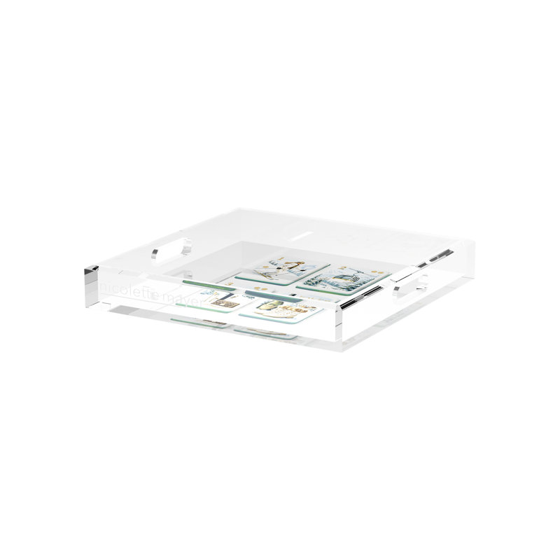 Plateau décoratif carré en acrylique Mahjong, L 12 po x P 12 po x H 2 po