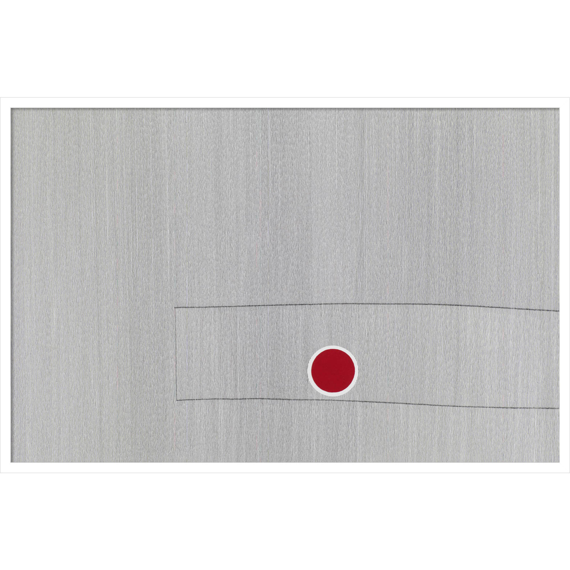 Grey Drawing Fifty Seven by Alex Dunn, White, 27" H x 41" W x 1" D