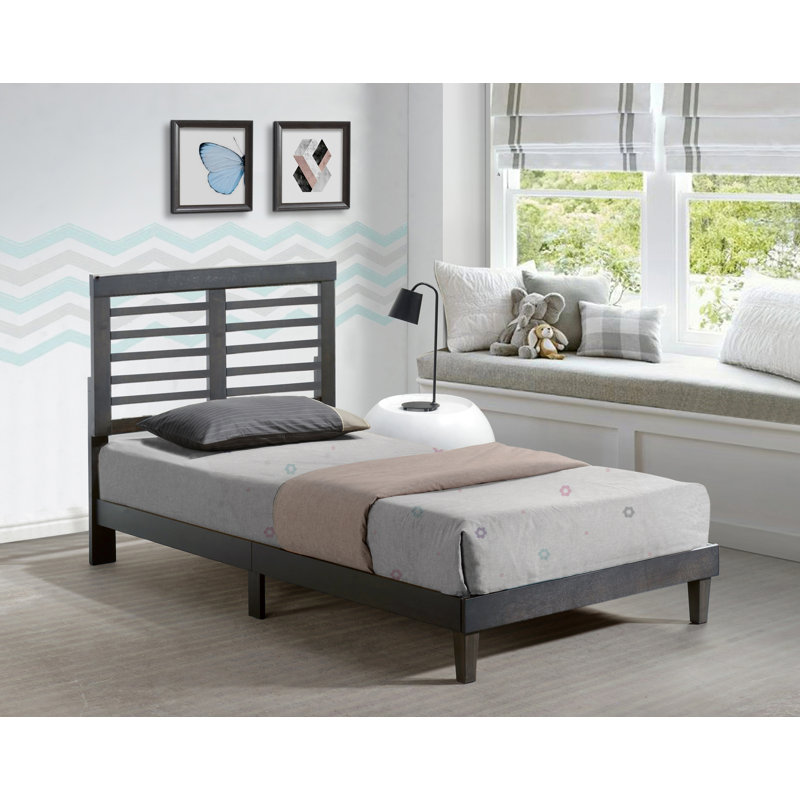 Isaul Slat Bed, Twin XL, Gray