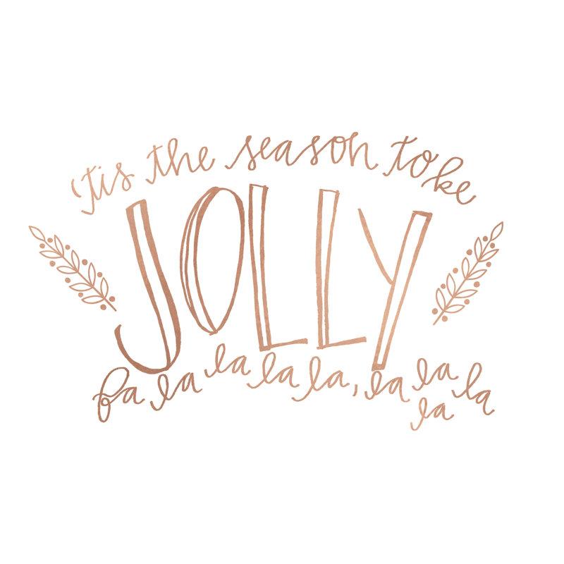 Tis The Season To Be Jolly Fa La 3 - Wrapped Canvas Art Prints, 30cm H x 46cm W