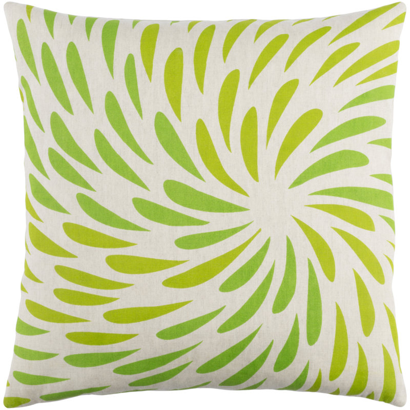 Eye of the Storm Pillow Cover, 20" H x 20" W x 0.25" D, Green