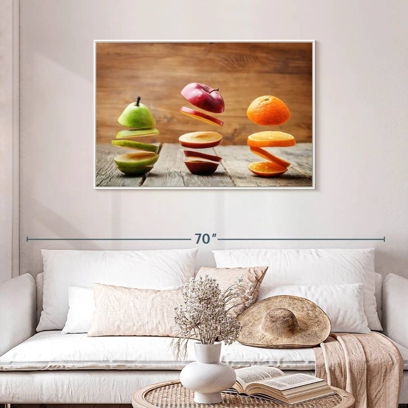 Tranches de fruits, Cadre flottant blanc, 43 po x 29 po