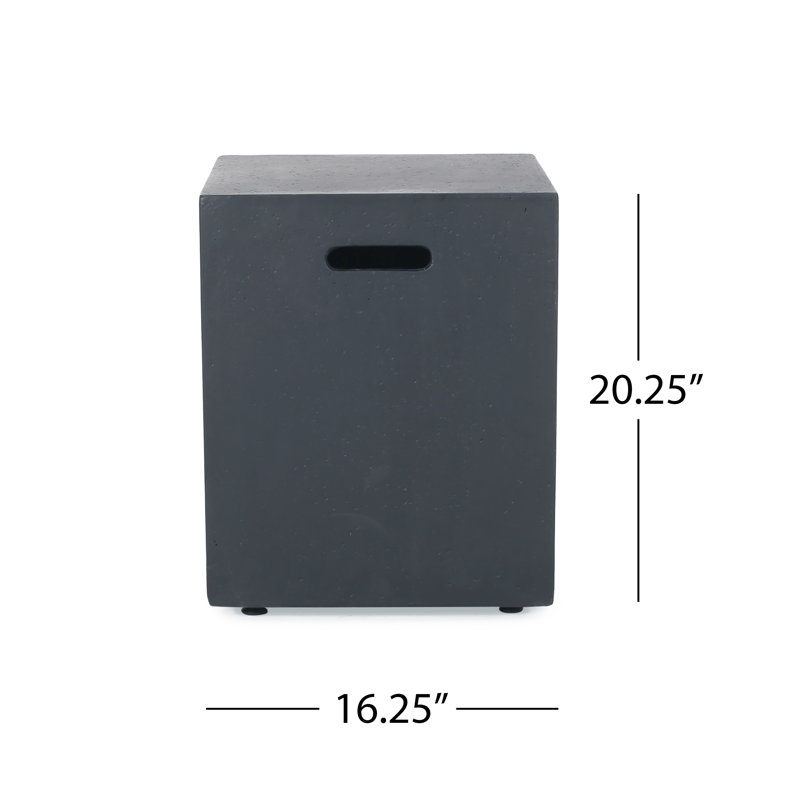 16.25'' Square Side Table Tank Holder, Dark Gray