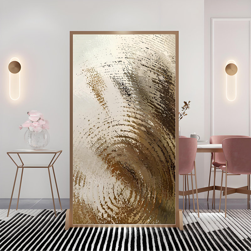 Janet, 70.87" H x 31.5" W x 1.57" D, Brown/Gold