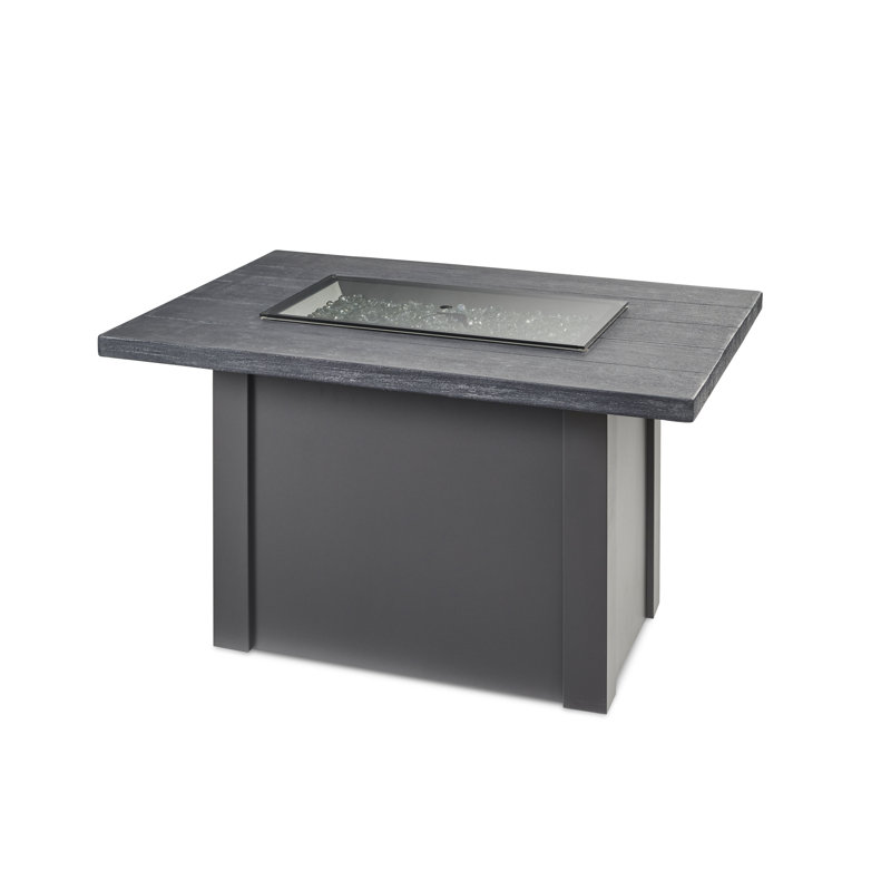 Havenwood Rectangle Smokeless Fire Pit Table with Hidden Fuel Tank, Gray