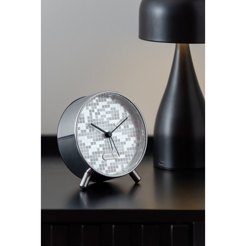 Iron Mechanical Alarm Tabletop Clock, Silver