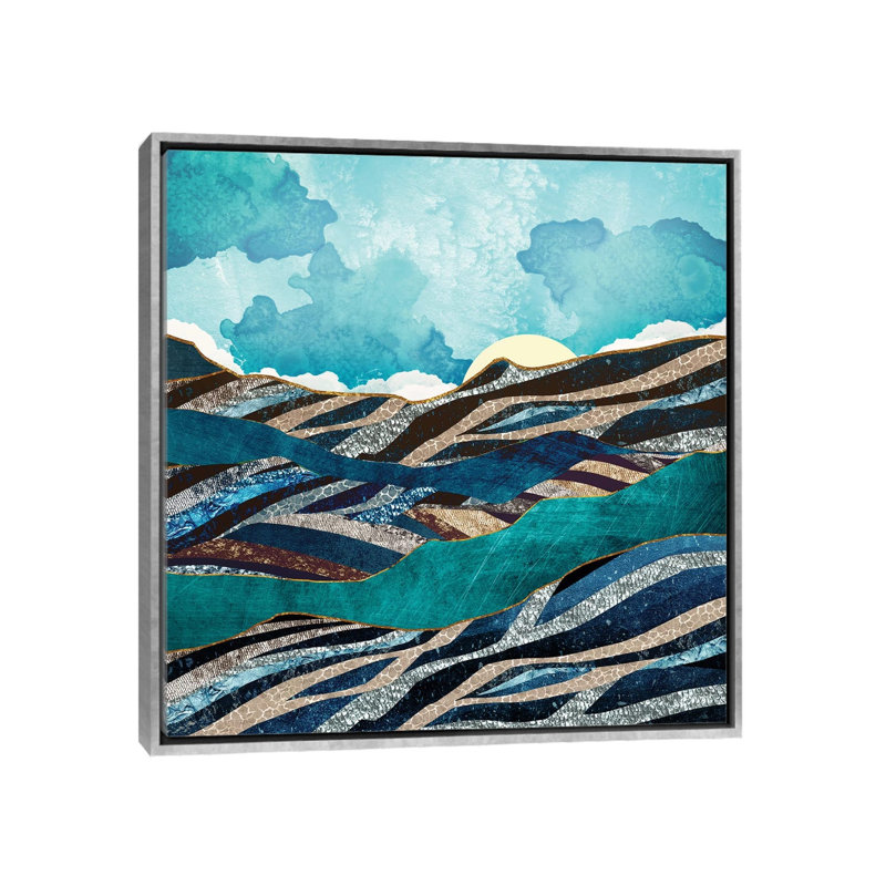 New Day - impression d'art graphique, 26" H x 26" W x 1.5" D, Aucun mat, Silver Framed Canvas