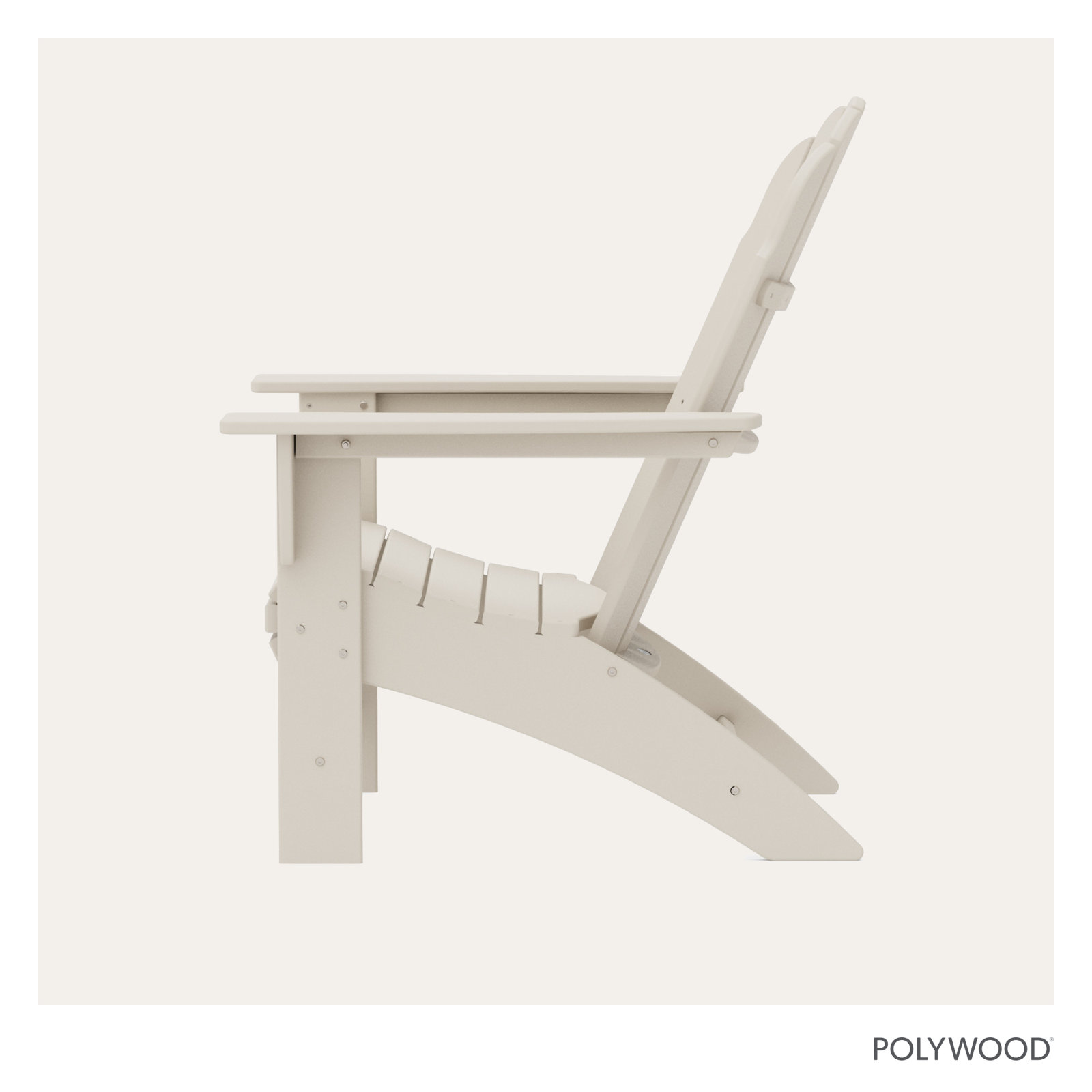 POLYWOOD® Vineyard Curveback Resin Adirondack Chair, Sand