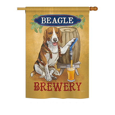Beagle brasserie nature quotidienne animaux à 2 côtés polyester 40 x 28 po drapeau maison