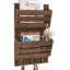 Mail Organizer With 4 Hooks, Wall Mount, Cedar Wood Key Holder-99220201