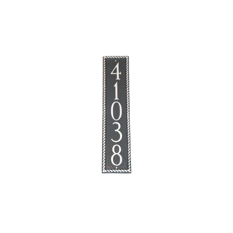 Franklin 5-Line Lawn Address Sign, Black/Silver