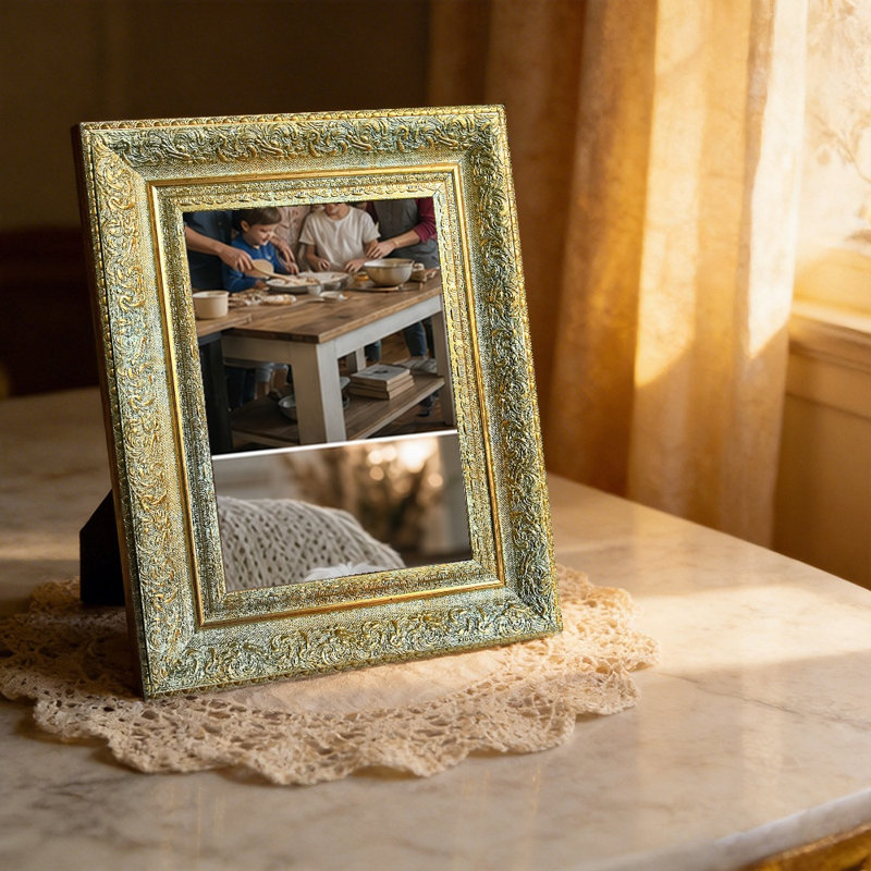 Cadre photo sophistiqué pour photos et décoration murale galerie, Antique Gold, 3, 8" W x 10" H