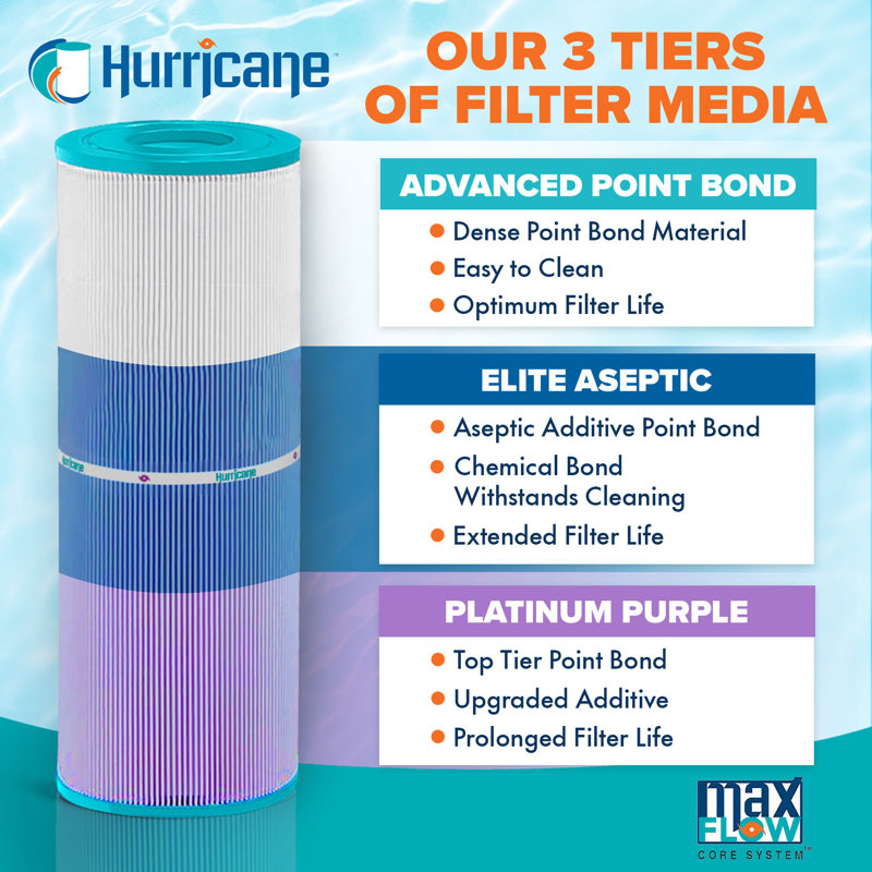 Hurricane Filters HF7469-04P Purple Spa Cartridge Replacement, 4 Pack