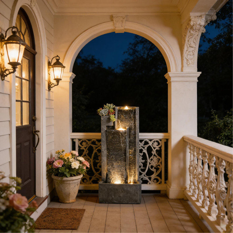 Outdoor Waterfall Fountain,Tall Waterfall Fountain,Modern Cascading Waterfall Fountain