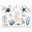 «Blue and Pink Seashells on White», reproduction sur toile-67236517-67236522