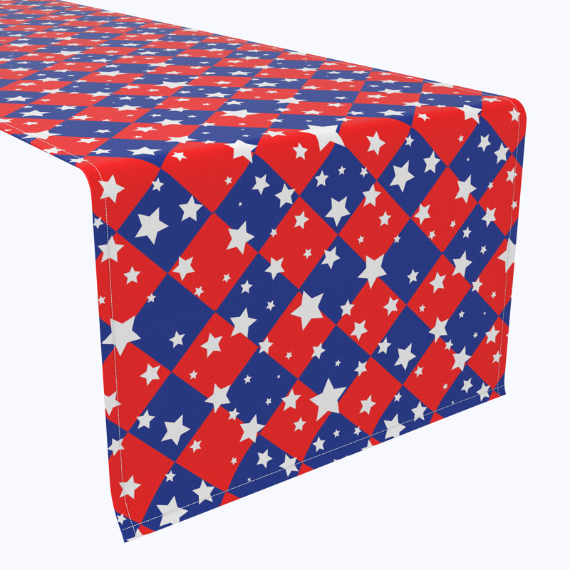 Heath Checkered Independence Day Table Runner, 72" x 12"