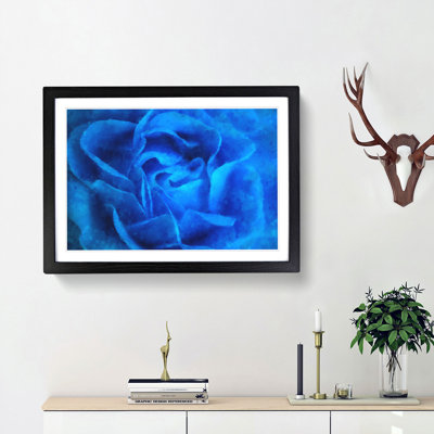 Folded Rose Petals in Blue - Picture Frame Graphic Art Print