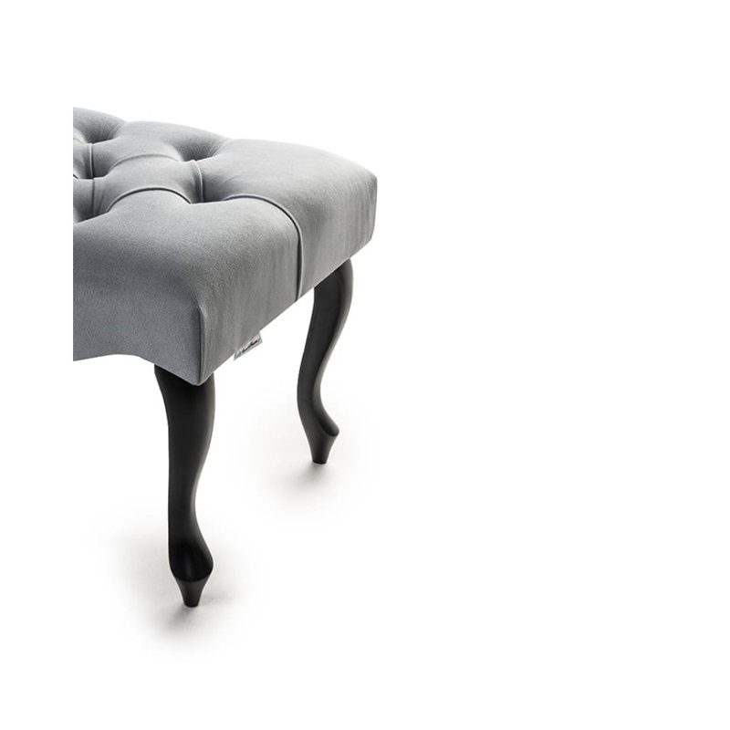 Bedroom Bench Ottoman, Grey/Black, H40 x W120 x D40cm