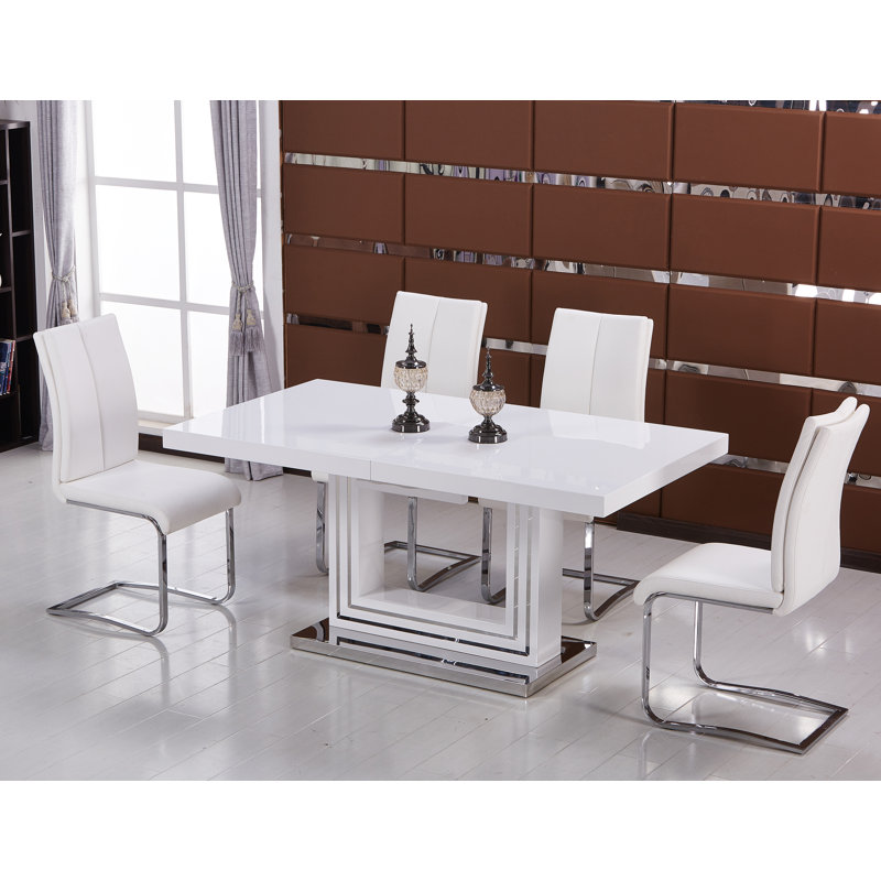 Everett Butterfly Leaf 5 Pieces Dining Set, White
