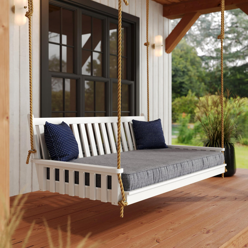 Balancelle simple en plastique recyclé avec cordes Lagina, Cèdre, 52"