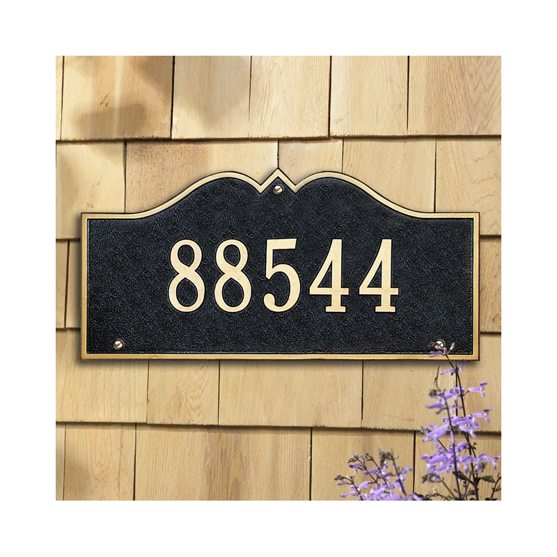 Plaque d'adresse murale 1 ligne Hillsboro, Cuivre antique, Oui