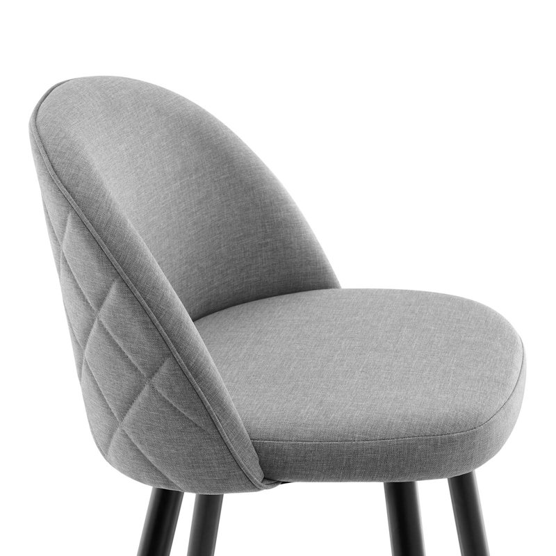 Tabourets de bar Cordial - ensemble de 2, Velours gris pâle, Bar Stool (29" Seat Height)