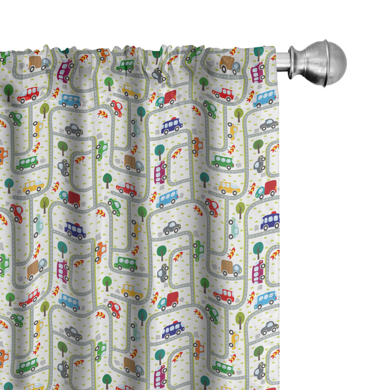 Cars Semi-Sheer Rod Pocket Sliding Panel, 28" x 84"