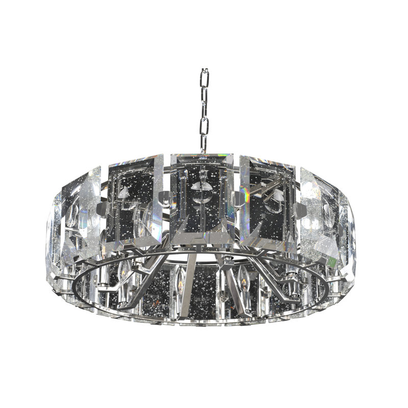 Giada 8 LT Polished Stainless Steel Chandelier Kalco