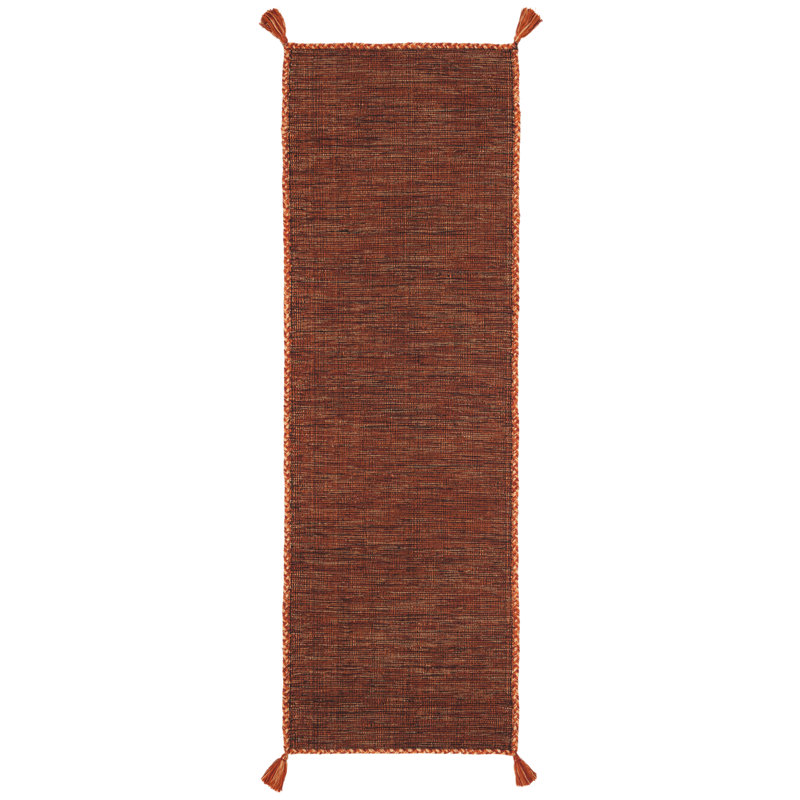 Tapis en coton tissé à la main Amaral, Tapis de couloir 2 pi 3 po x 8 pi