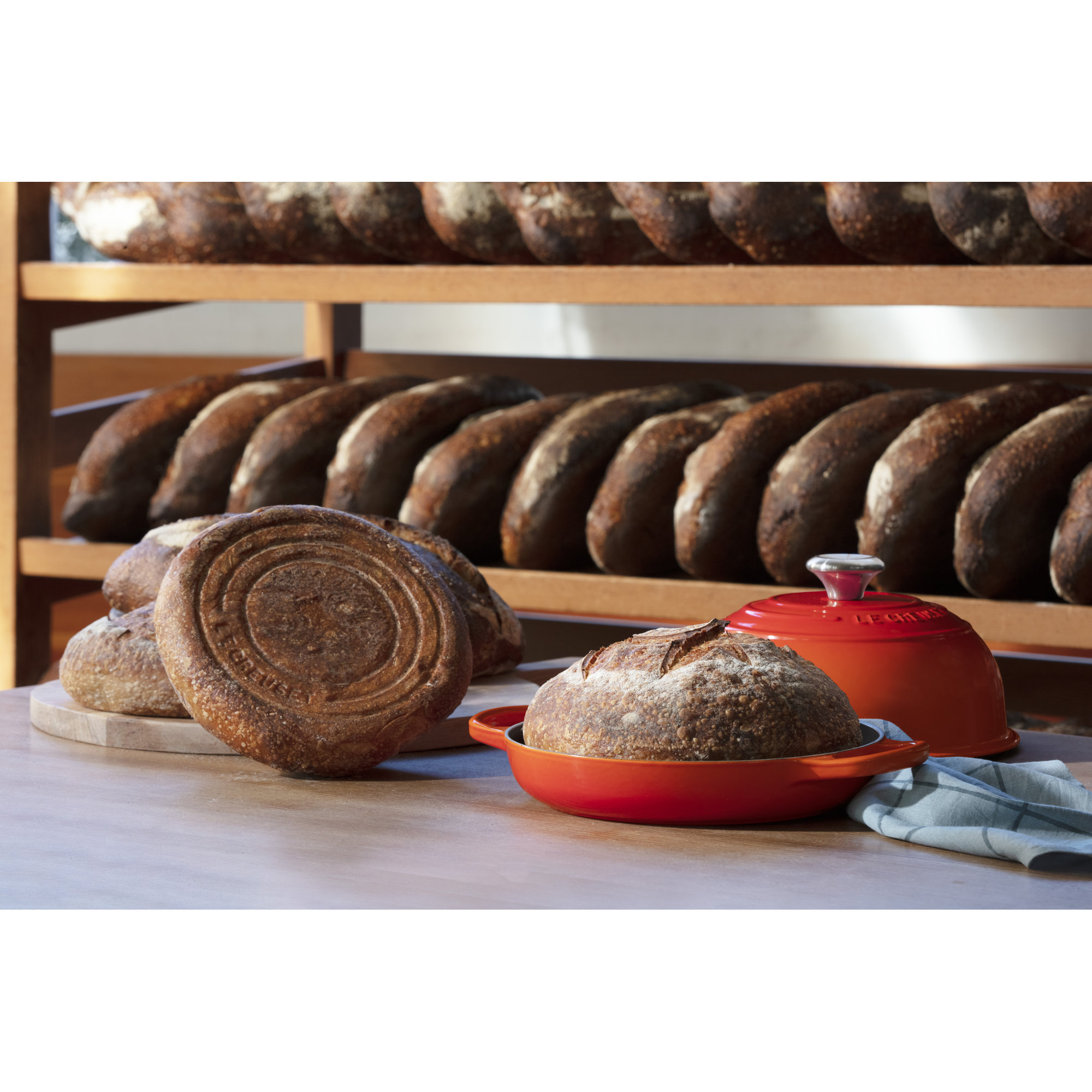 Le Creuset Signature Enameled Cast Iron 1.75 Qt. Bread Oven with Lid, Flame