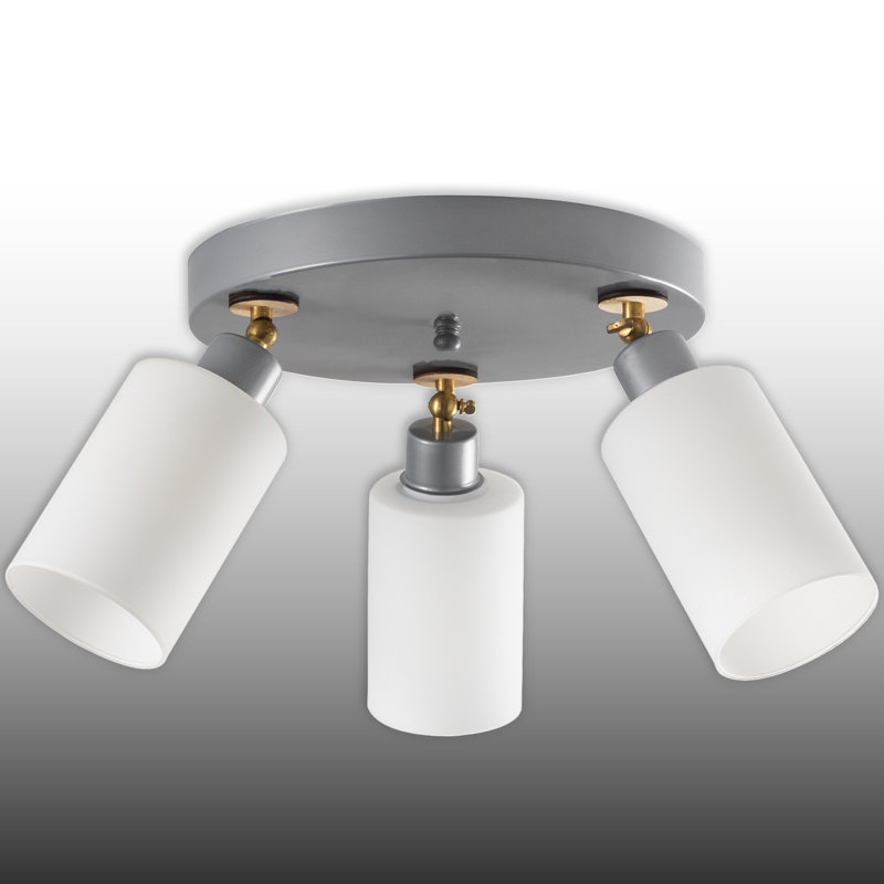 3 Lİghts Adjustable Head Glass Cap Semi Flush Mount