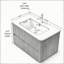 Meuble-lavabo de 36 po avec lavabo, armoire de rangement murale en contreplaqué flottant avec 2 tiroirs en céramique, sans robinet, pré-assemblé