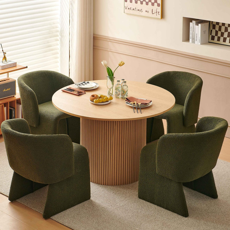 Table de salle à manger de 47 po en forme de T pour 4, Couleur chêne