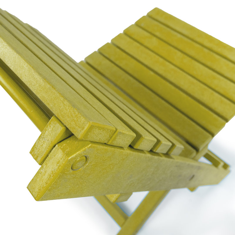 Chaise bistro pliante en PEHD entièrement recyclé toutes saisons Coastal Bay, Jaune