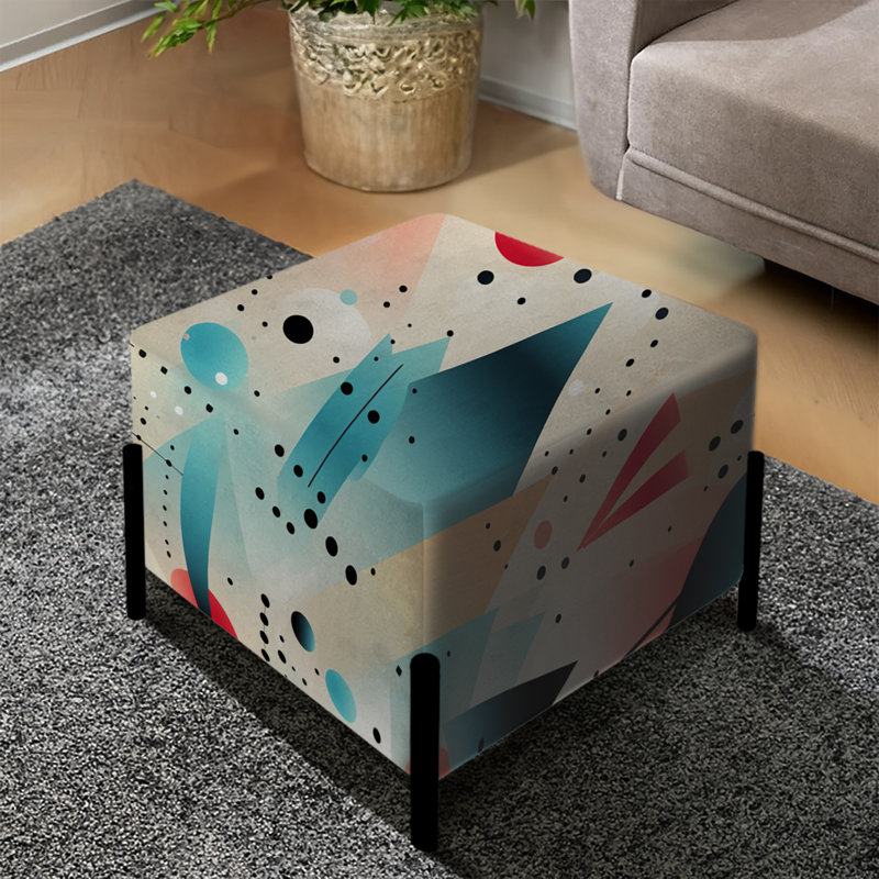 Blue Funky Retro Triangular Sphere Dream - Repose-pieds carré rétro