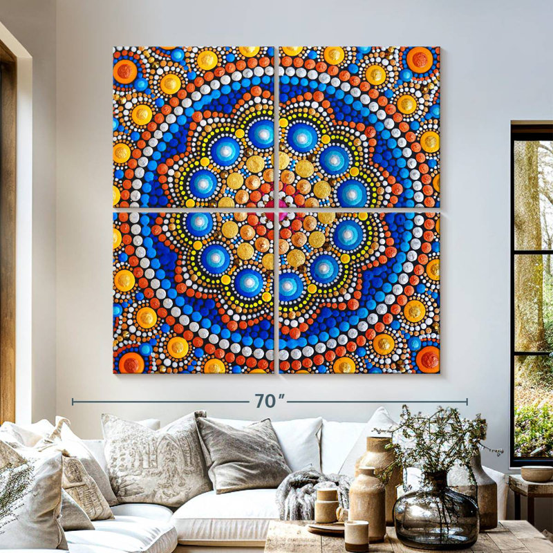 Kerner Decorative Dotted Mandala, 57" H x 57" W