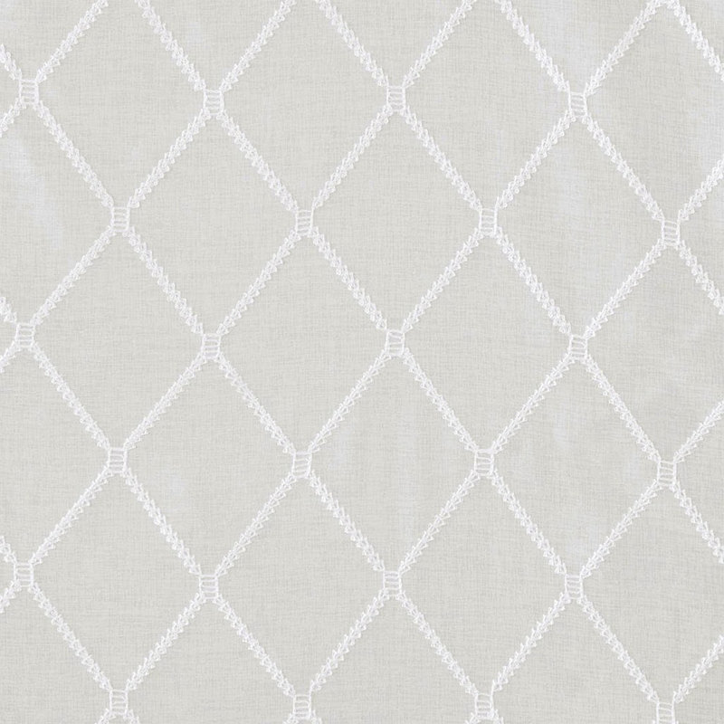 Écharpe de fenêtre transparente brodée diamant, L 50,03 po x L 144,03 po, Blanc