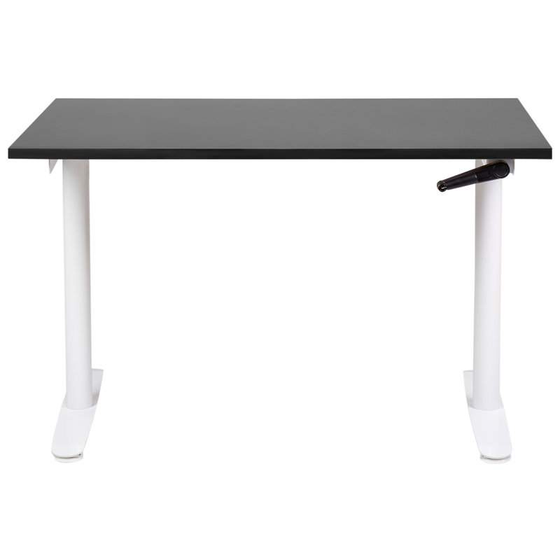 Amarianna Adjustable Height Steel Standing Desk, 119cm H x 120cm W x 72cm D, White, Black