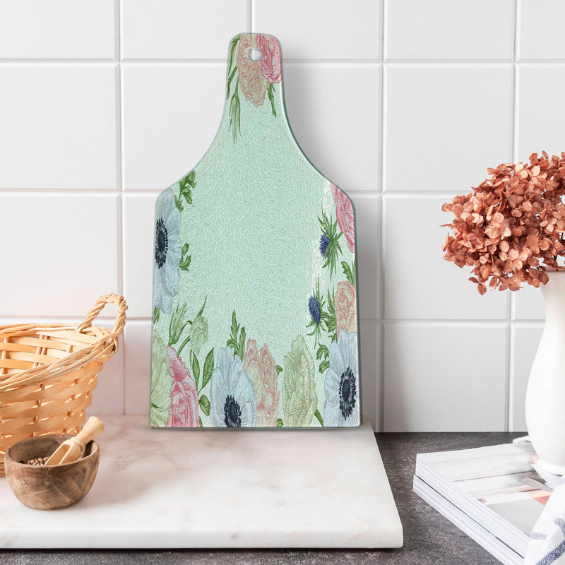 Planche à découper en verre trempé anémone Ambesonne